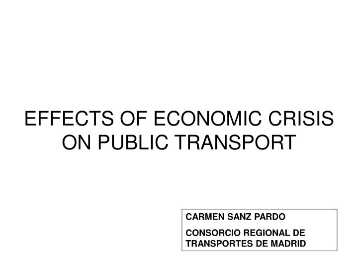 effects of economic crisis on public transport