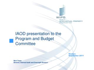 IAOD presentation to the Program and Budget Committee