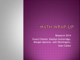 Math wrap-up
