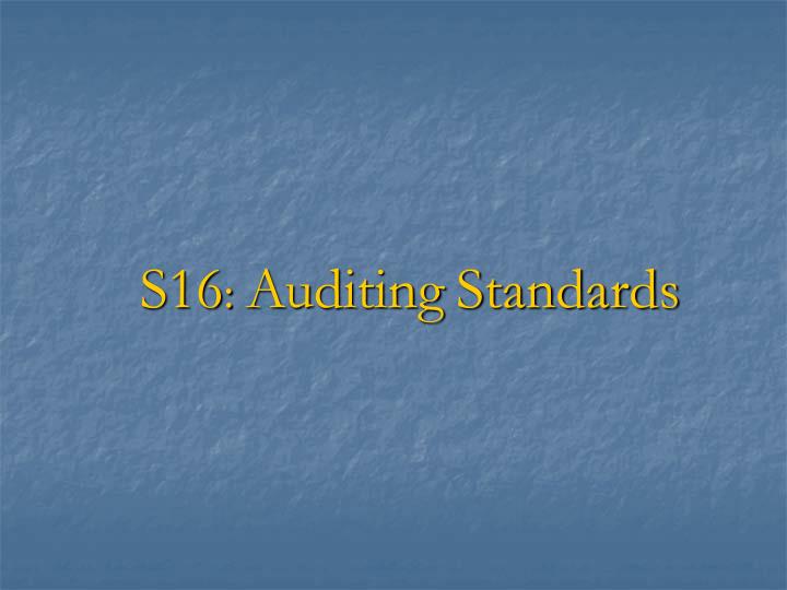 s16 auditing standards