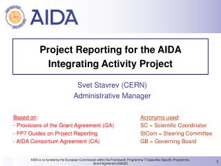 Project Reporting for the AIDA Integrating Activity Project
