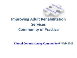 Improving Adult Rehabilitation Services Community of Practice