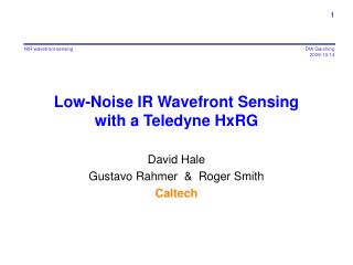 Low-Noise IR Wavefront Sensing with a Teledyne HxRG