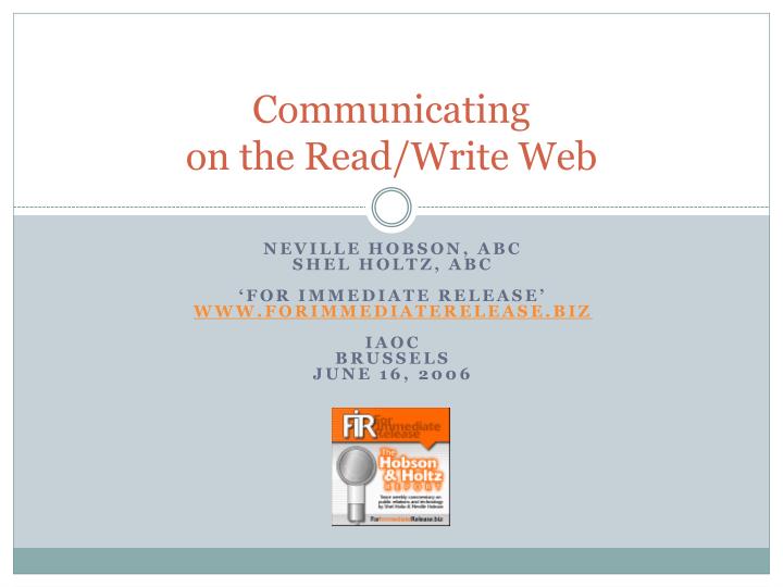 communicating on the read write web