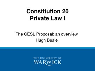 Constitution 20 Private Law I