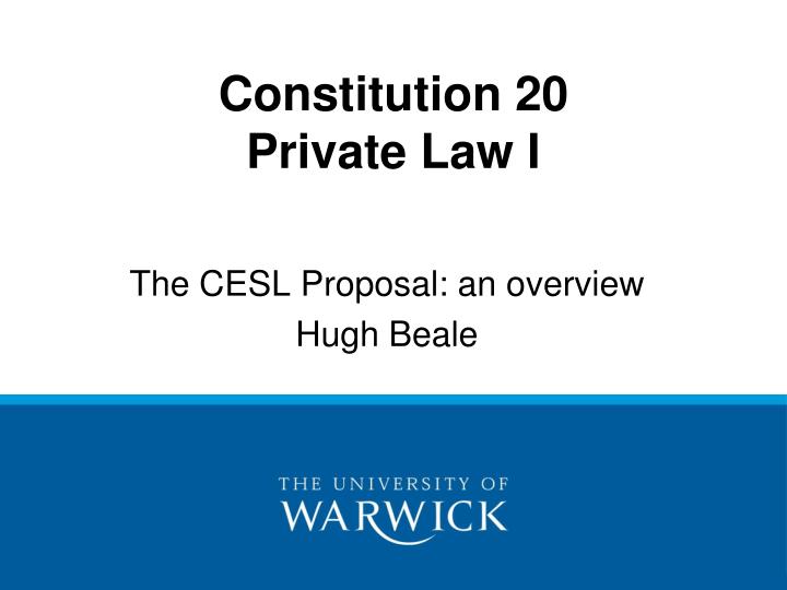 constitution 20 private law i