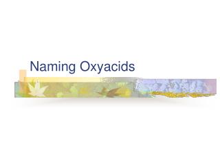 Naming Oxyacids