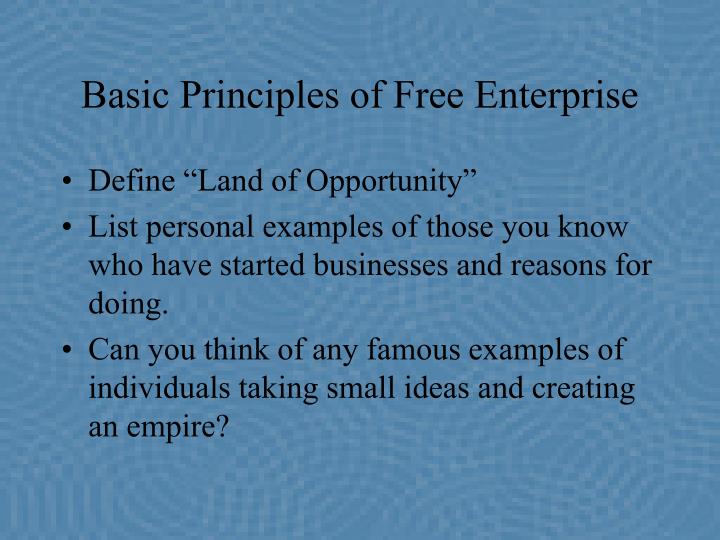 basic principles of free enterprise