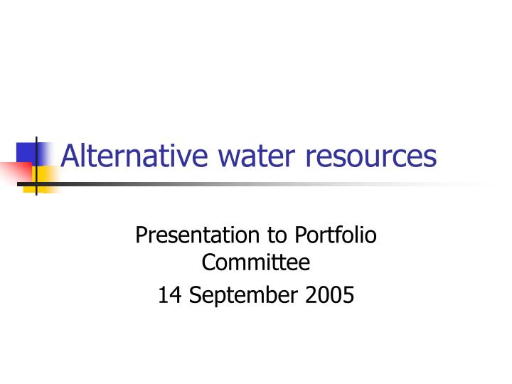 alternative water resources