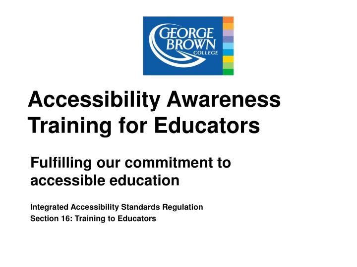 accessibility awareness training for educators