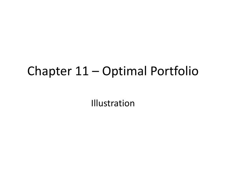 chapter 11 optimal portfolio