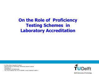 On the Role of Proficiency Testing Schemes in Laboratory Accreditation