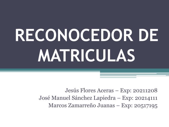 reconocedor de matriculas