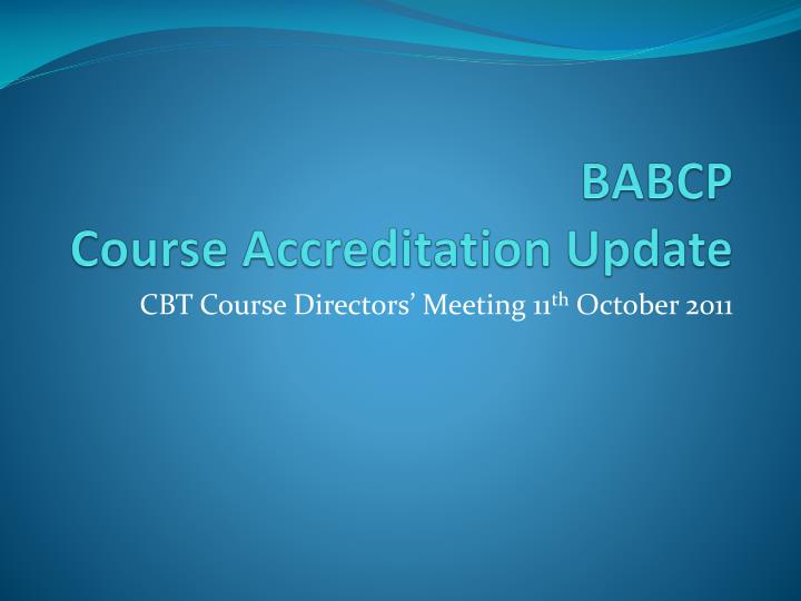 babcp course accreditation update