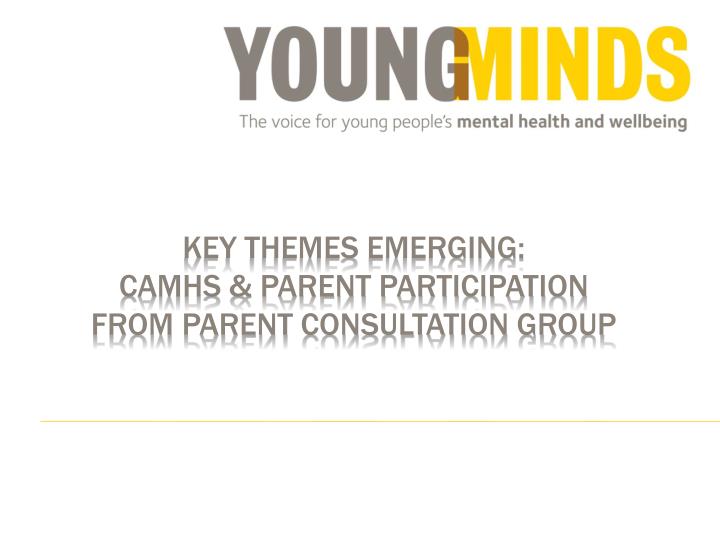 key themes emerging camhs parent participation from parent consultation group