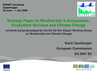 Strategy Paper on Biodiversity &amp; Ecosystems, Ecosystem Services and Climate Change