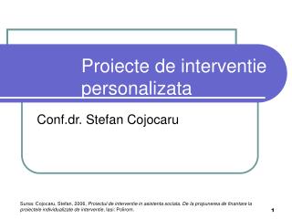 proiecte de interventie personalizata