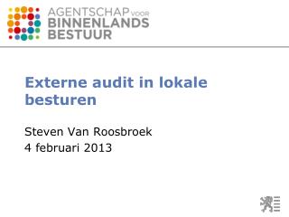 externe audit in lokale besturen