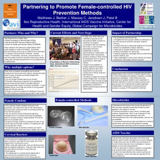 Partnering to Promote Female-controlled HIV Prevention Methods