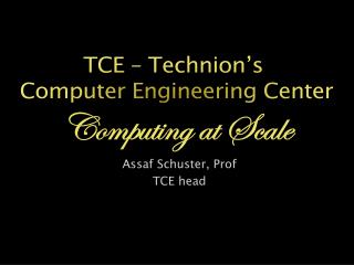 Assaf Schuster, Prof TCE head