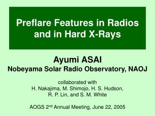 Preflare Features in Radios and in Hard X-Rays