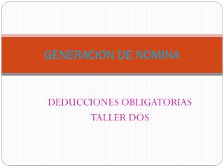generacion de nomina