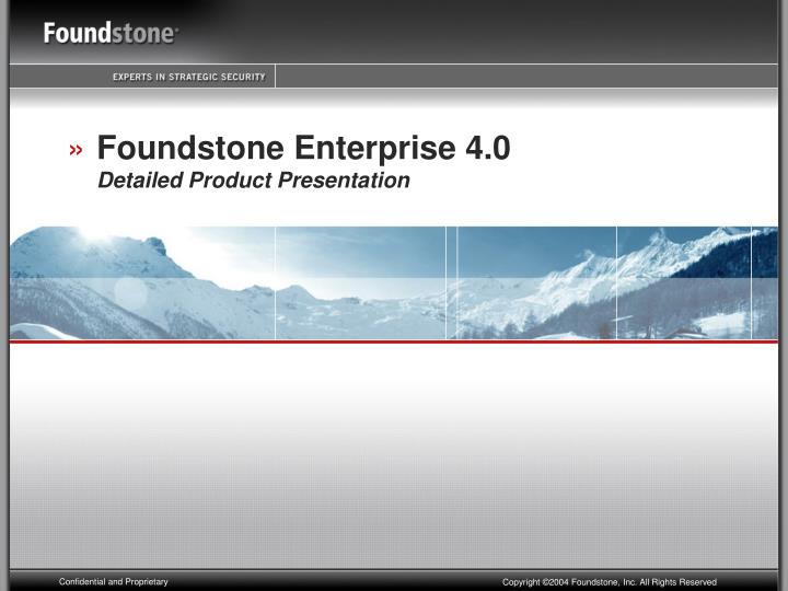 foundstone enterprise 4 0 detailed product presentation