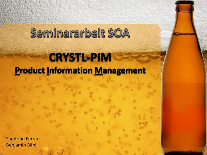 seminararbeit soa crystl pim p roduct i nformation m anagement