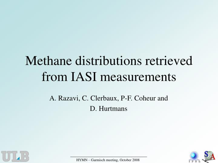methane distributions retrieved from iasi measurements