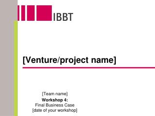 [Venture/project name]