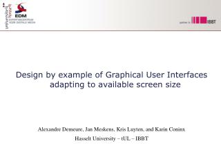 Design by example of Graphical User Interfaces adapting to available screen size