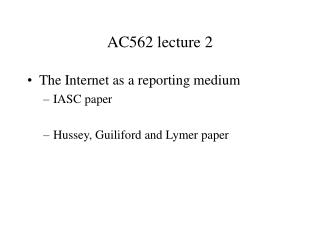 AC562 lecture 2