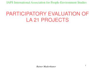 IAPS International Association for People-Environment Studies