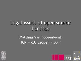 Legal issues of open source licenses