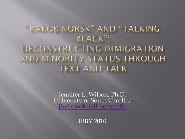 kabob norsk and talking black deconstructing immigration and minority status through text and talk