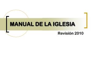 manual de la iglesia