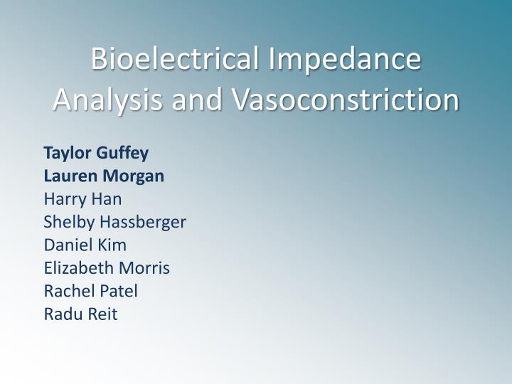 bioelectrical impedance analysis and vasoconstriction