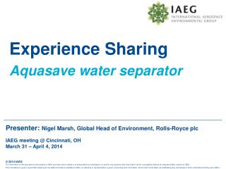 Experience Sharing Aquasave water separator