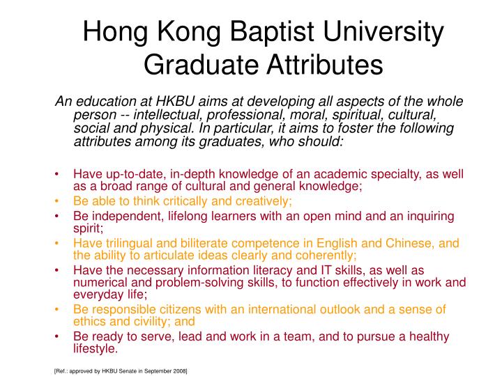 hong kong baptist university graduate attributes