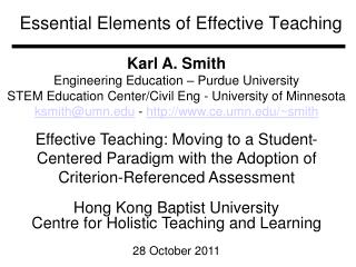 Essential Elements of Effective Teaching