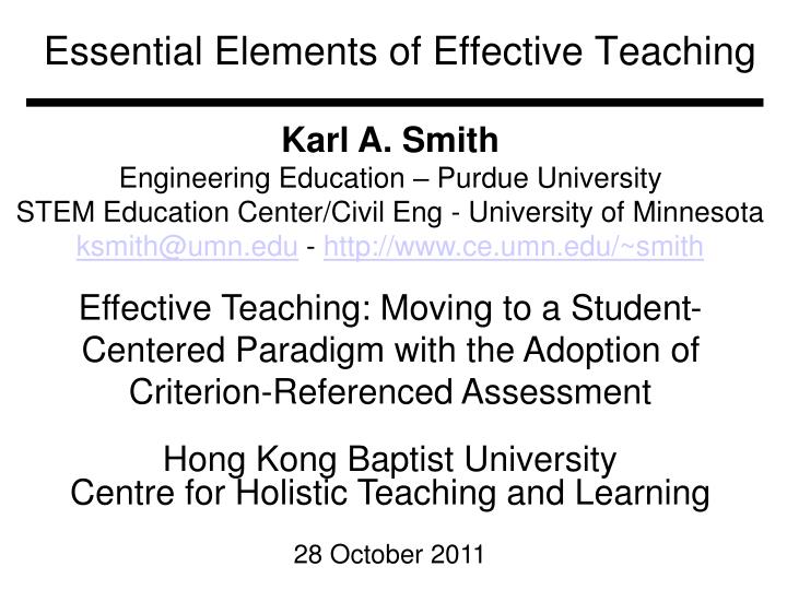 essential elements of effective teaching