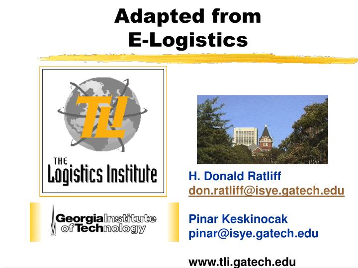 adapted from e logistics