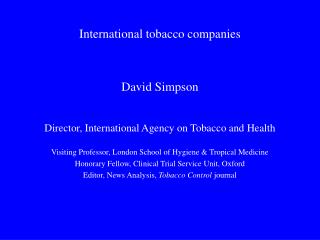 International tobacco companies