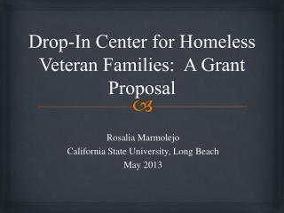 Drop-In Center for Homeless Veteran Families: A Grant Proposal