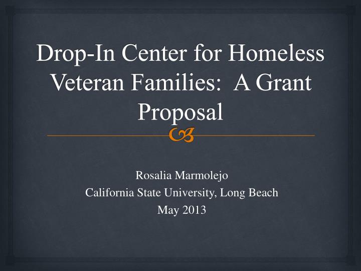 drop in center for homeless veteran families a grant proposal
