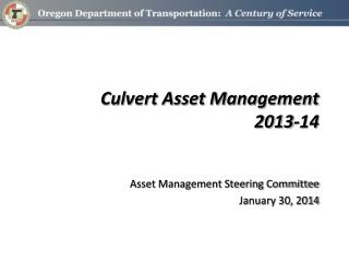Culvert Asset Management 2013-14