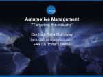 Strategies for Supporting Growth in the Automotive Sector: A Workshop Overview - slide 1