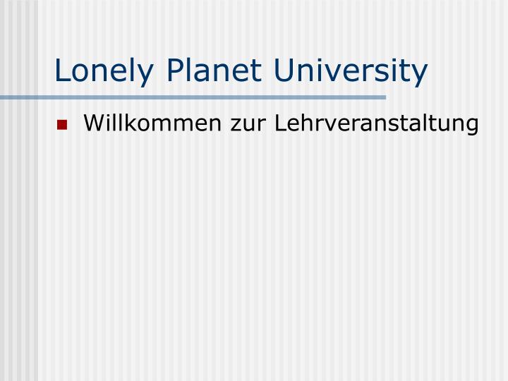 lonely planet university