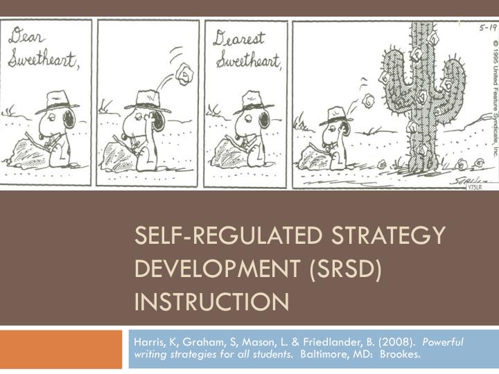 self regulated strategy development srsd instruction