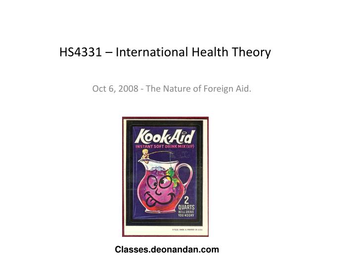 hs4331 international health theory
